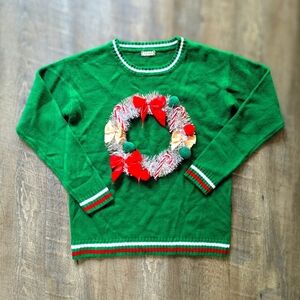 Eyeshadow Christmas Wreath Crew Neck